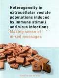 Thesis cover: Heterogeneity in extracellular vesicle populations induced by immune stimuli and virus infections